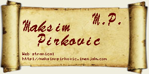 Maksim Pirković vizit kartica